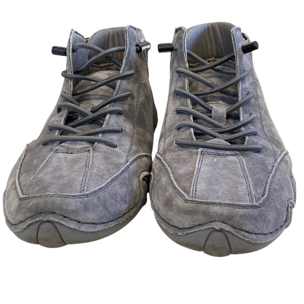 LDeck Martin Italian Sz 43/9 High Top Boxing Style Shoes Casual Sport Grey Suede